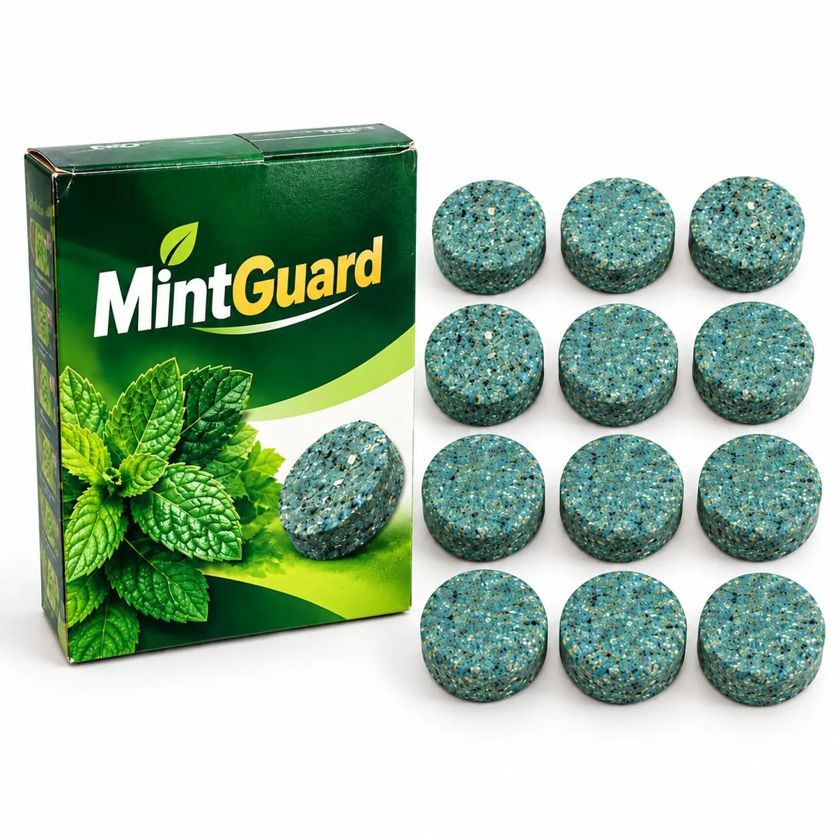 MintGuard pack with 12 peppermint repellent balls